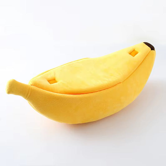 Banana Shape Cat Bed – Cozy Plush Pet House for Cats & Small Dogs