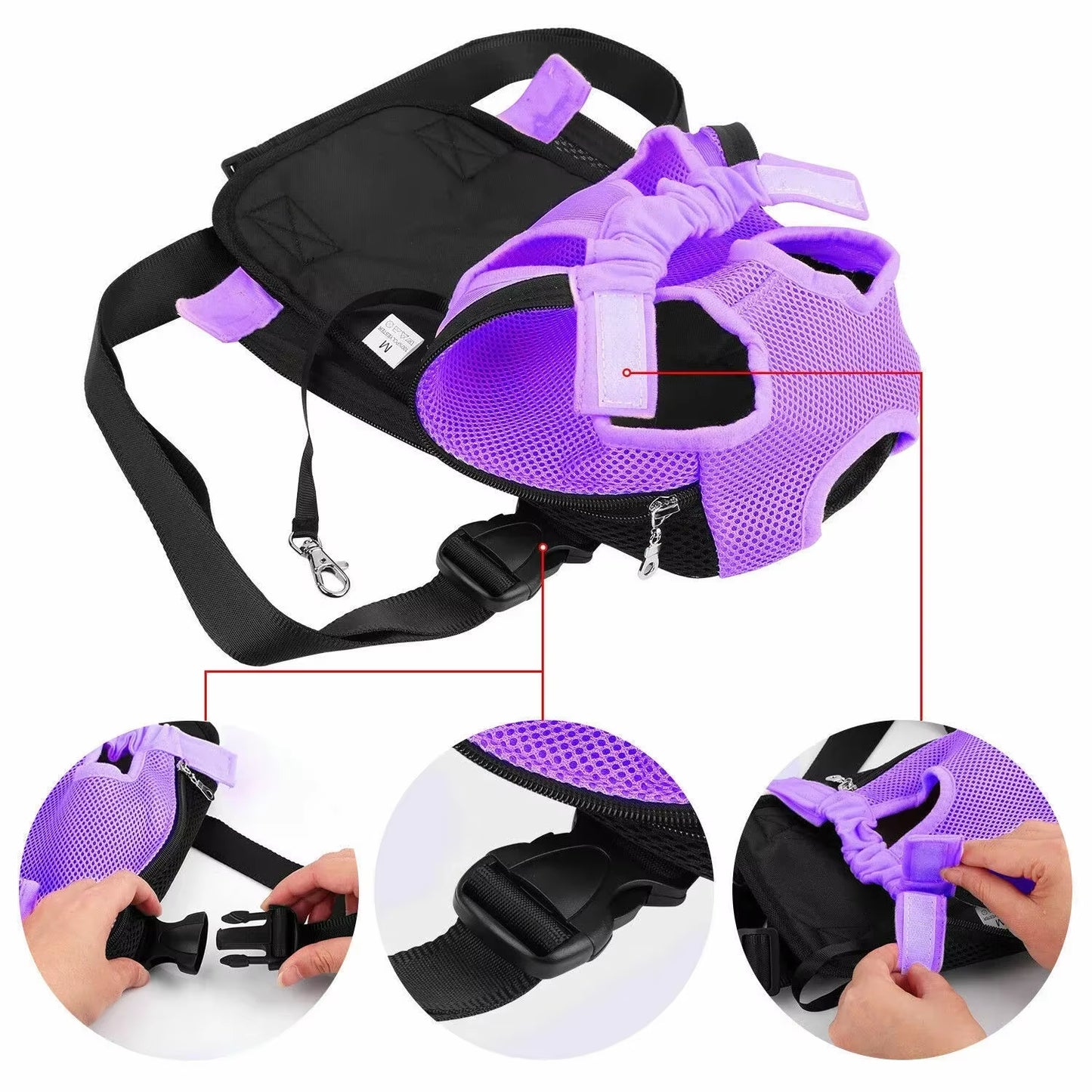 Breathable Pet Carrier Backpack – Front/Back Wear with Mesh Design