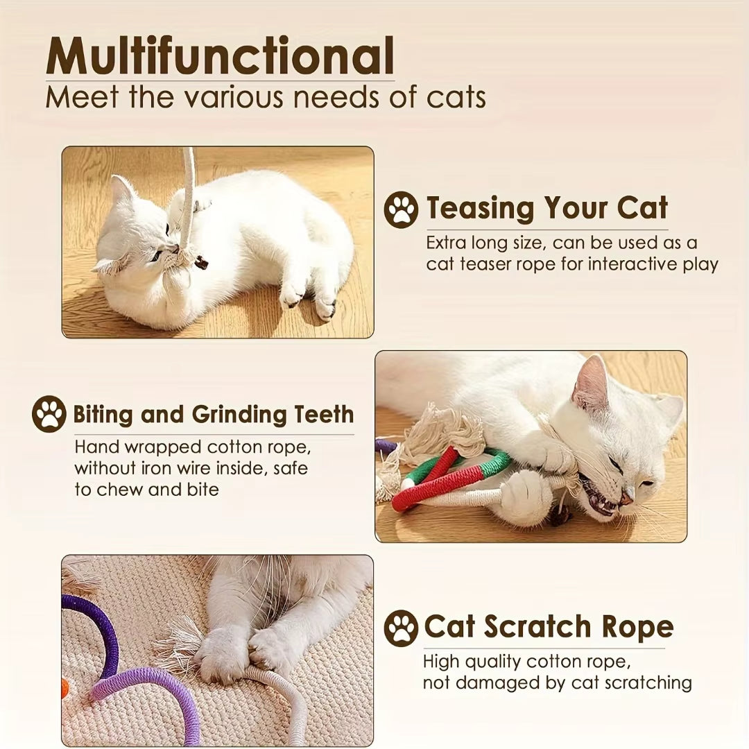 Catnip Rope Chew Toy – Cotton Teething & Teeth Cleaning for Cats