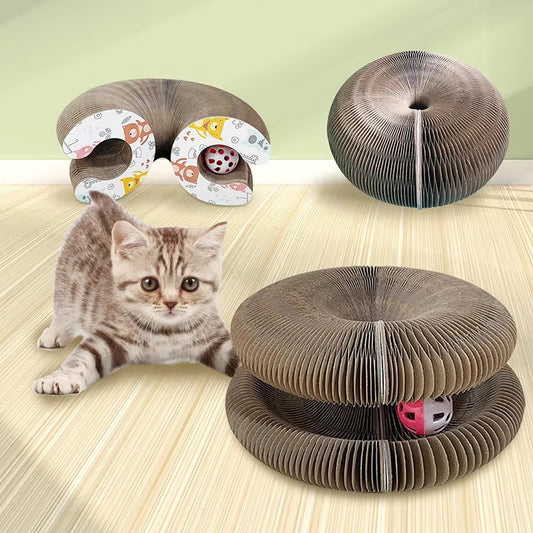 Foldable Cat Scratching Board – Interactive Accordion Design