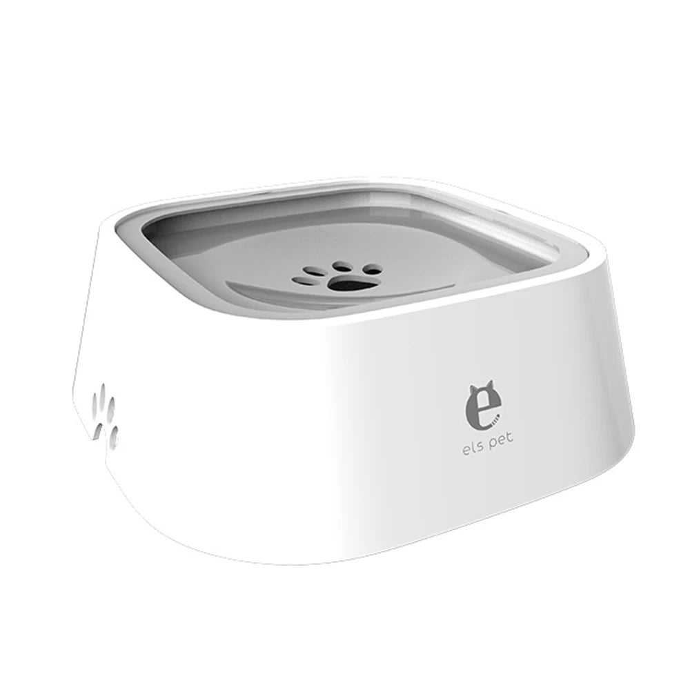 1.5L No-Spill Floating Pet Water Bowl – Anti-Wet Mouth & Slow Feeder