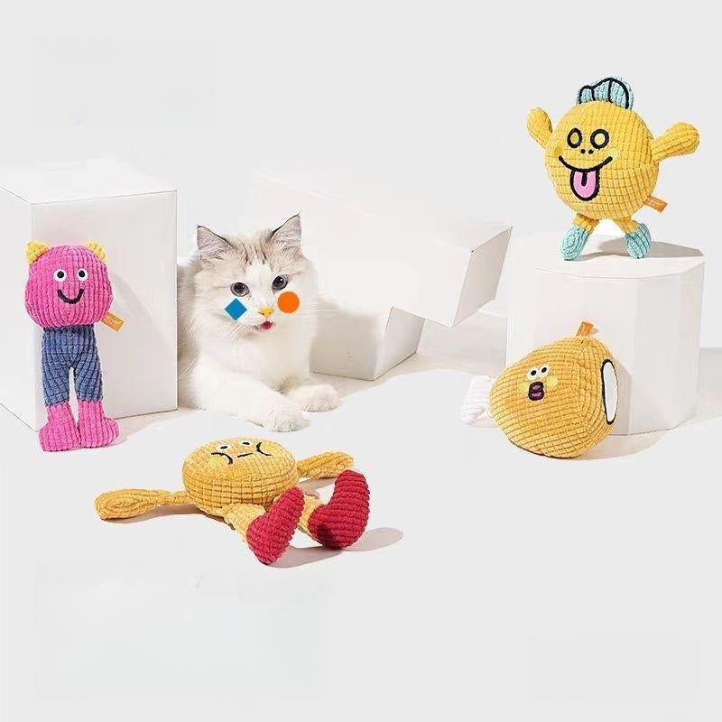 Handmade Waffle Pet Toy – Plush Squeaky Catnip Toy for Cats & Small Dogs, Durable Chew & Play Doll