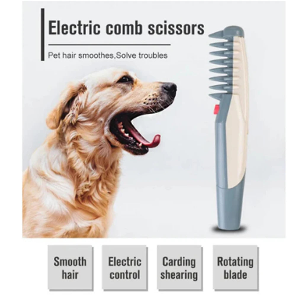 Electric Pet Grooming Comb – Removes Mats & Tangles for Dogs and Cats