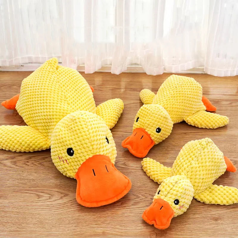 Plush Duck Dog Toy – Bite-Resistant with Squeaker, S/M/L Sizes