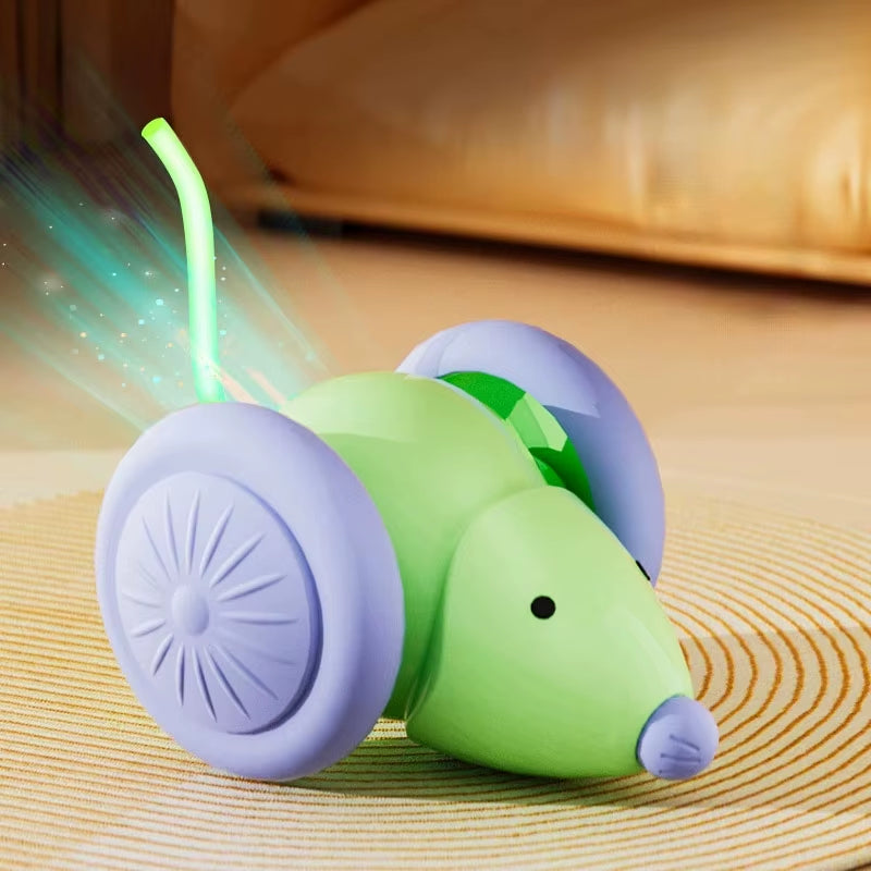 Interactive Electric Cat Toy – Smart Mouse Car with Obstacle Avoidance & Automatic Teaser
