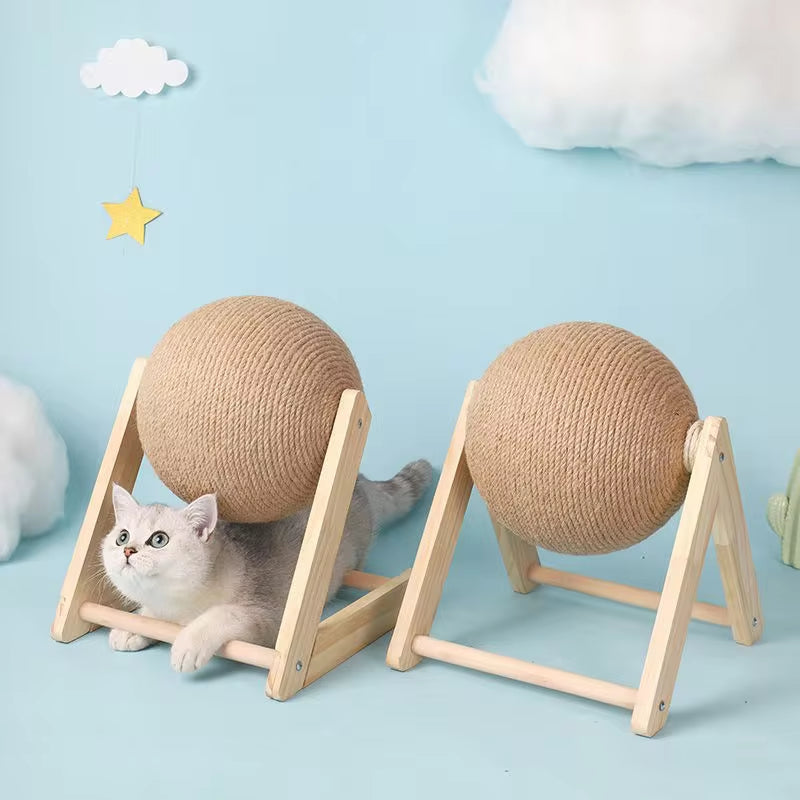 Sisal Rope Cat Scratching Ball – Furniture Protection & Play Toy
