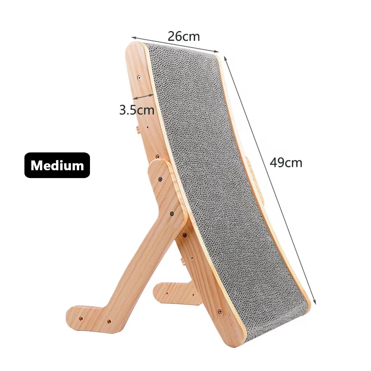 3-in-1 Wooden Cat Scratcher & Lounge Bed – Adjustable Angles