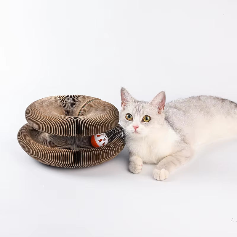 Foldable Cat Scratching Board – Interactive Accordion Design