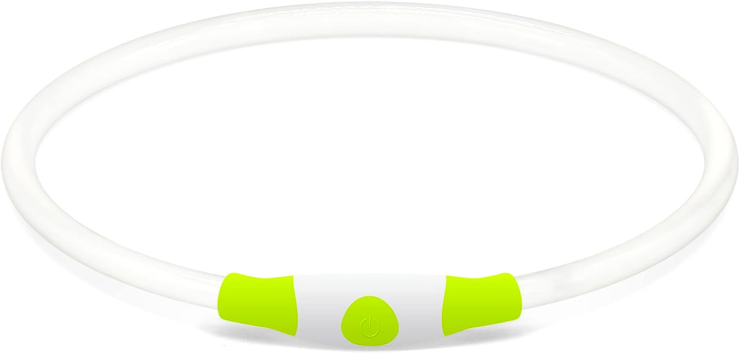 LED Dog Collar – USB Rechargeable Light-Up Safety Necklace for Small, Medium & Large Dogs – Adjustable, 3 Modes, 360° Visibility (Green)
