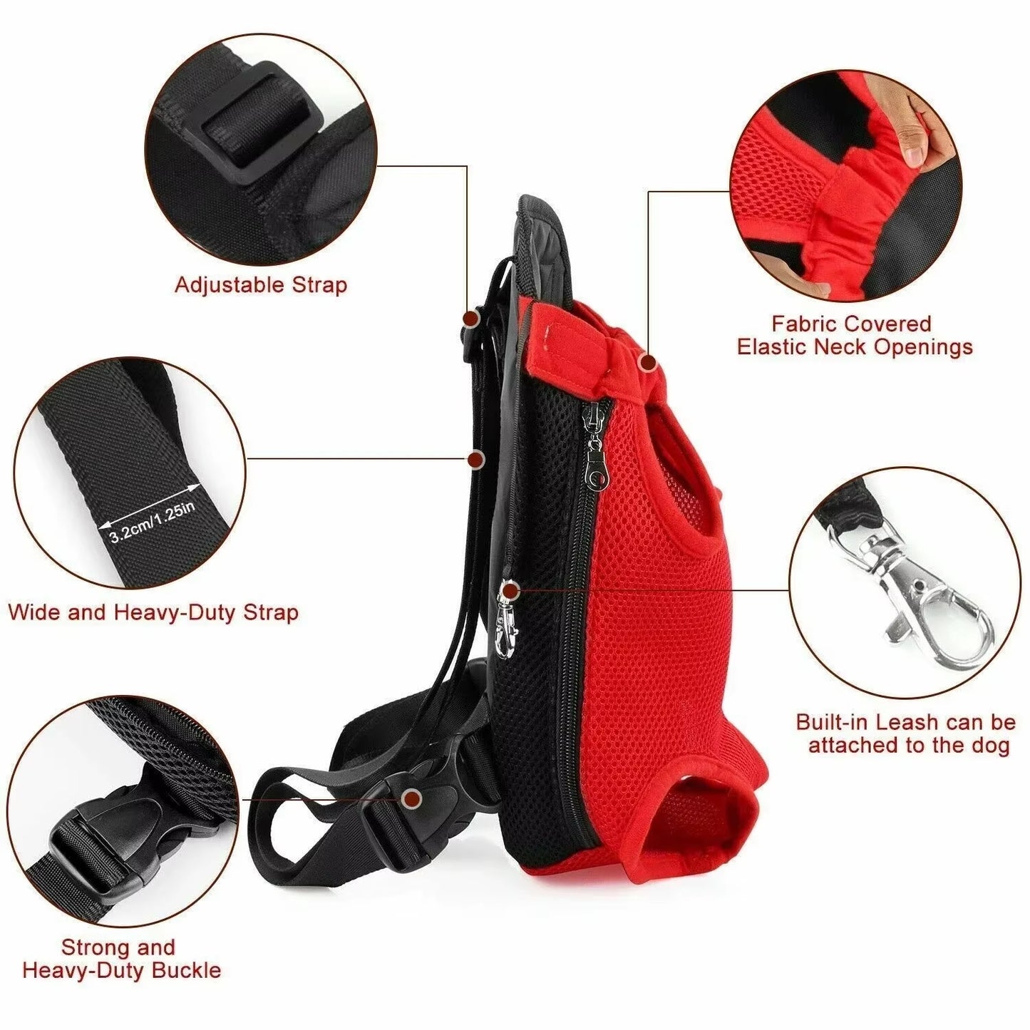 Breathable Pet Carrier Backpack – Front/Back Wear with Mesh Design