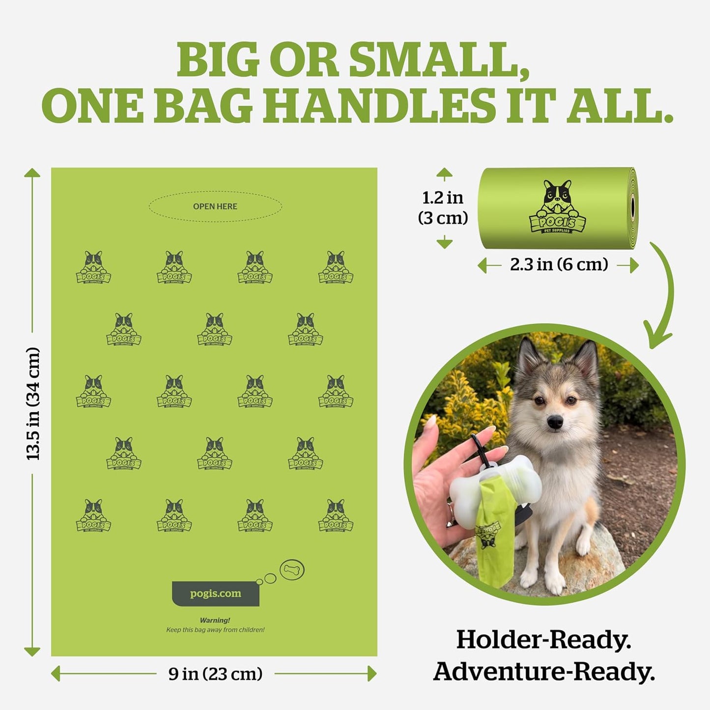 Pogi’s Dog Poop Bags – Extra Thick, Leak-Proof Pet Waste Bags (Unscented, 450 Count – 30 Rolls)
