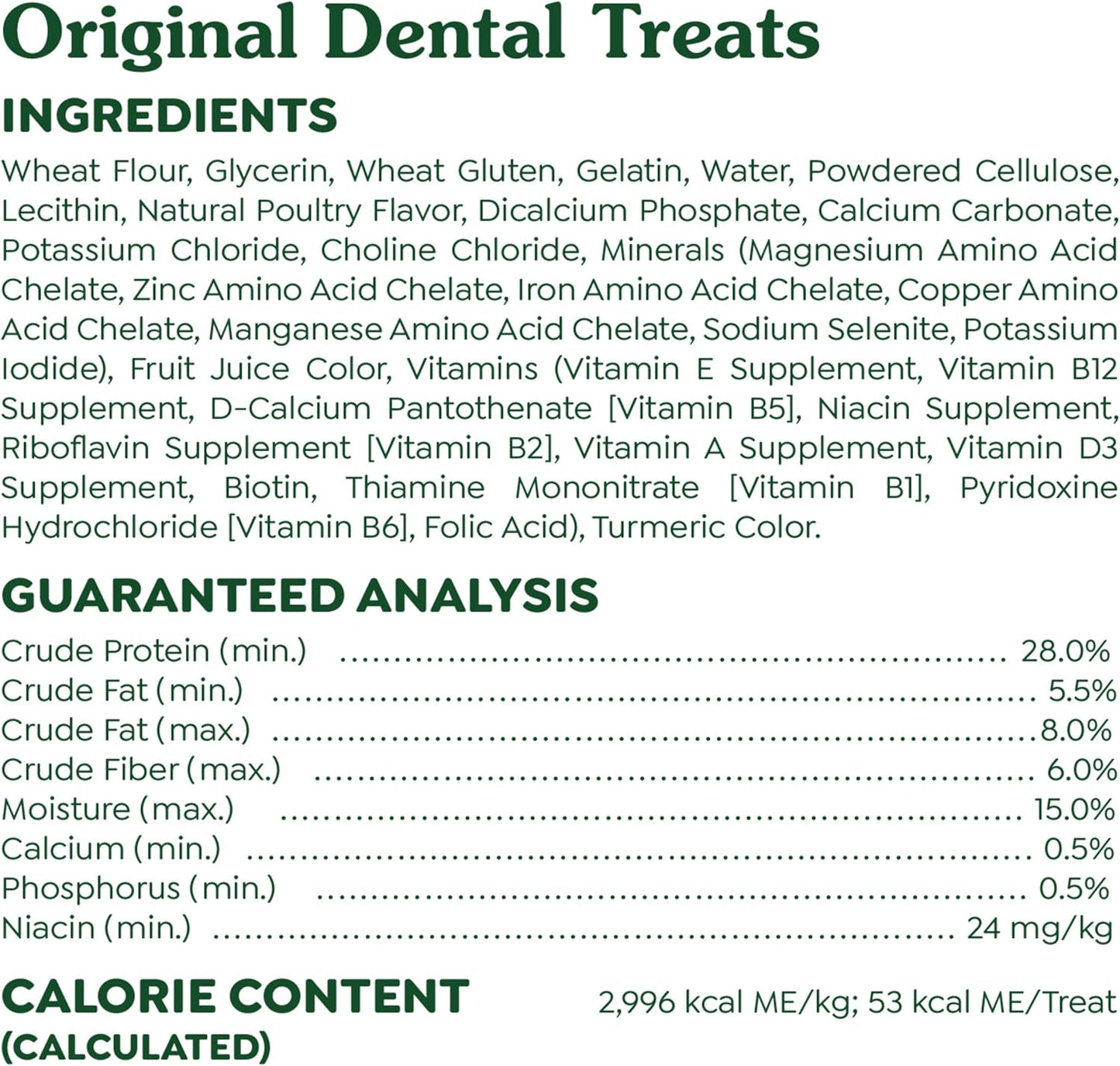 Greenies Original Large Dental Dog Treats – 54 oz Pack (34 Chews) – VOHC Approved Oral Care