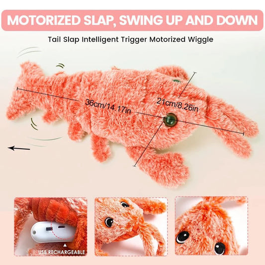 USB Rechargeable Floppy Lobster Cat Toy – Interactive Dancing Plush