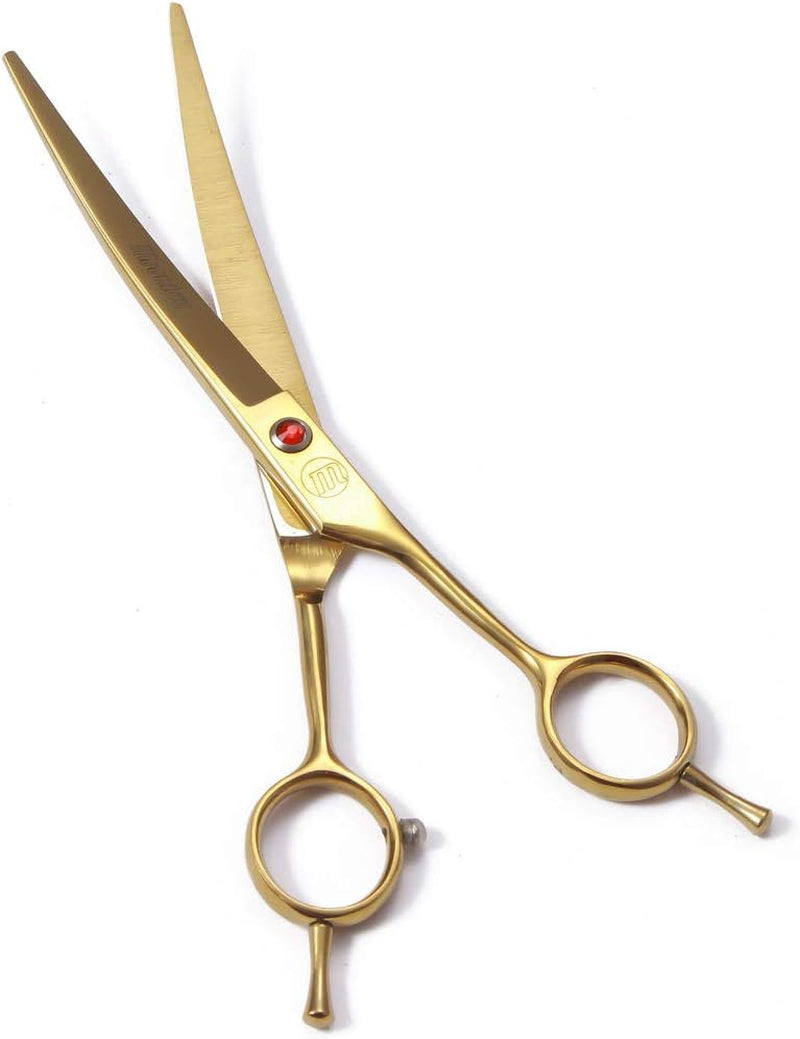 Professional Dog Grooming Scissors Set – 7"/8" Chunkers, Curved, Straight & Thinning Shears + Grooming Comb – Japanese 440C Steel, Ergonomic Design
