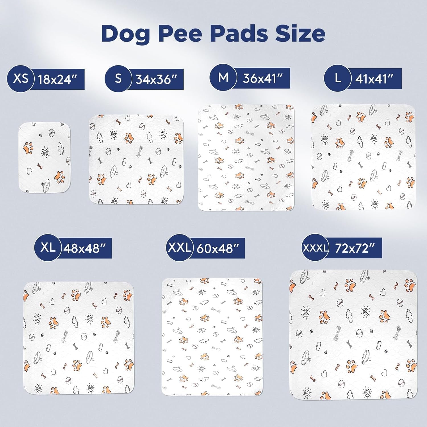 Washable Reusable Dog Pee Pads – 2 Pack Large 36"x41" Waterproof Training Pads with Anti-Slip Bottom, Super Absorbent, Machine Washable