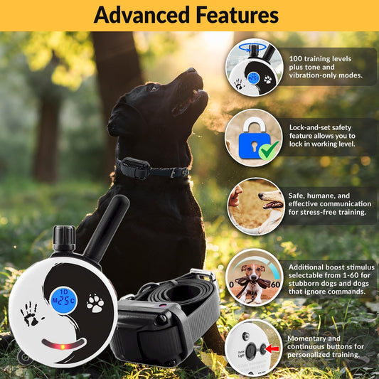 E-Collar Zen-300 Dog Training Collar – ½ Mile Range, Remote + Finger Clicker