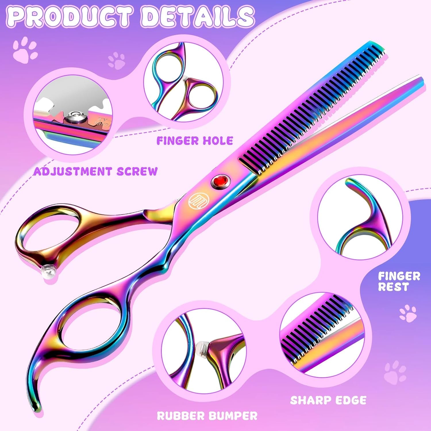 Professional Dog Grooming Scissors Set – 7"/8" Japanese Steel Shears – Straight, Curved, Thinning & Chunkers + Grooming Comb