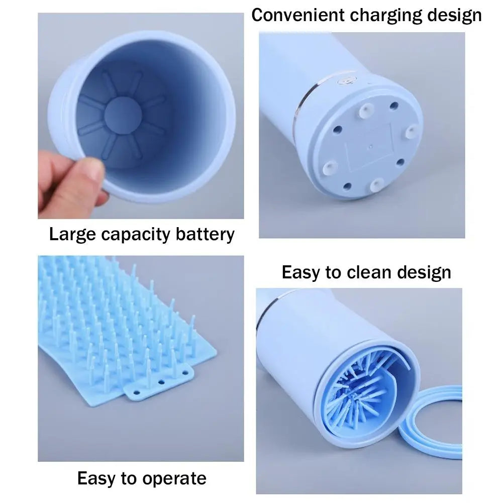Automatic Pet Paw Cleaner Cup – USB Rechargeable with Soft Silicone Bristles
