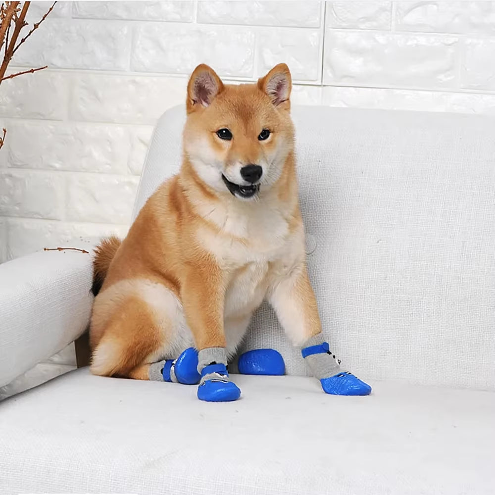 4Pcs Waterproof Winter Pet Shoes – Anti-Slip & Warm Dog/Cat Boots