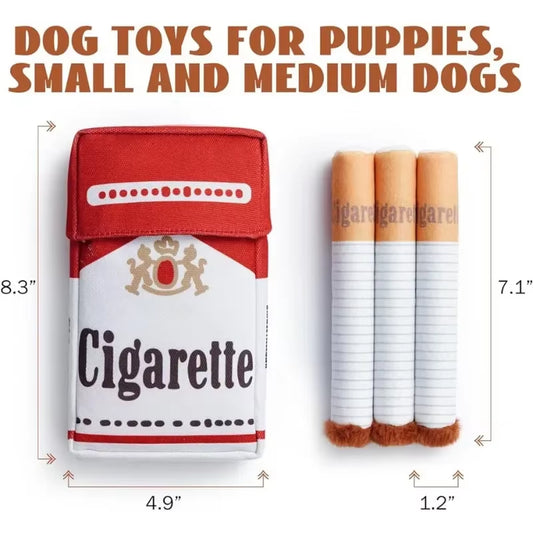 Creative Cigarette Interactive Dog Toy – Funny Plush Squeaky Chew Toy for Teeth Cleaning & Stress Relief