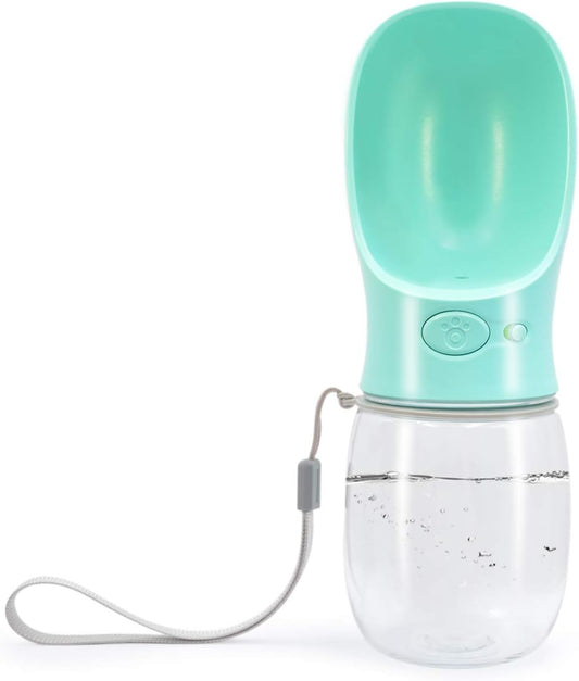 Dog Water Bottle – 12oz Leak-Proof Portable Pet Water Dispenser with 2.76" Wide Trough, BPA-Free Travel Bottle for Walking, Hiking & Outdoor Use (Blue)