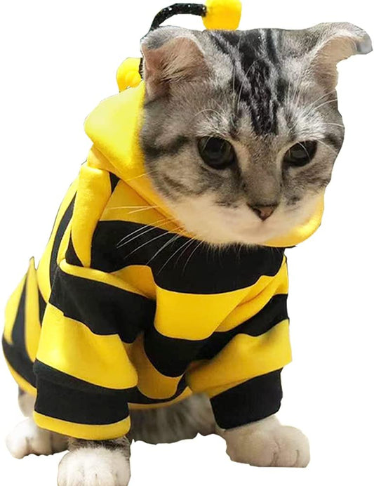 Bumble Bee Dog Hoodie – Warm Fleece Pet Costume for Small Dogs & Cats