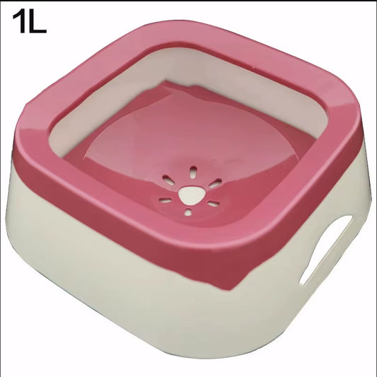 1.5L No-Spill Floating Pet Water Bowl – Anti-Wet Mouth & Slow Feeder