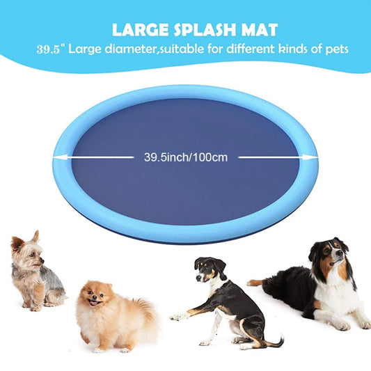 Dog Splash Pad – PVC Outdoor Water Play Mat for Summer Cooling Fun