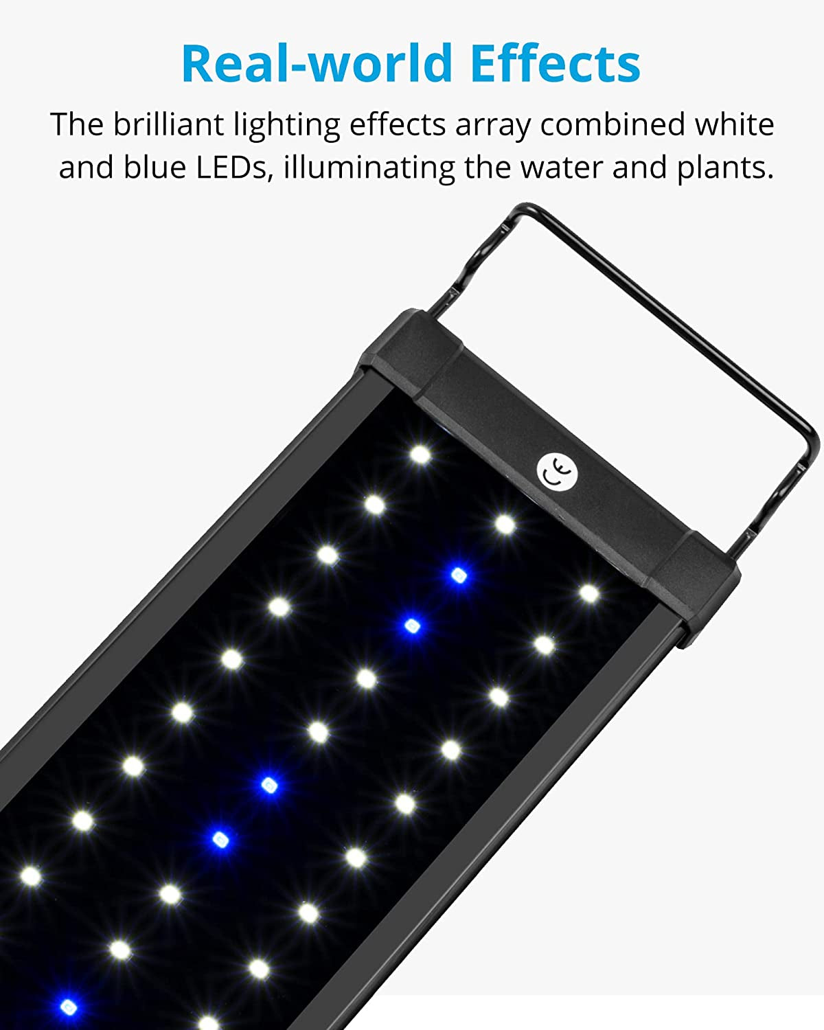Aquarium LED Light – 36-48" Extendable, White & Blue Modes, 25W