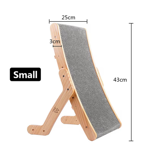 3-in-1 Wooden Cat Scratcher & Lounge Bed – Adjustable Angles