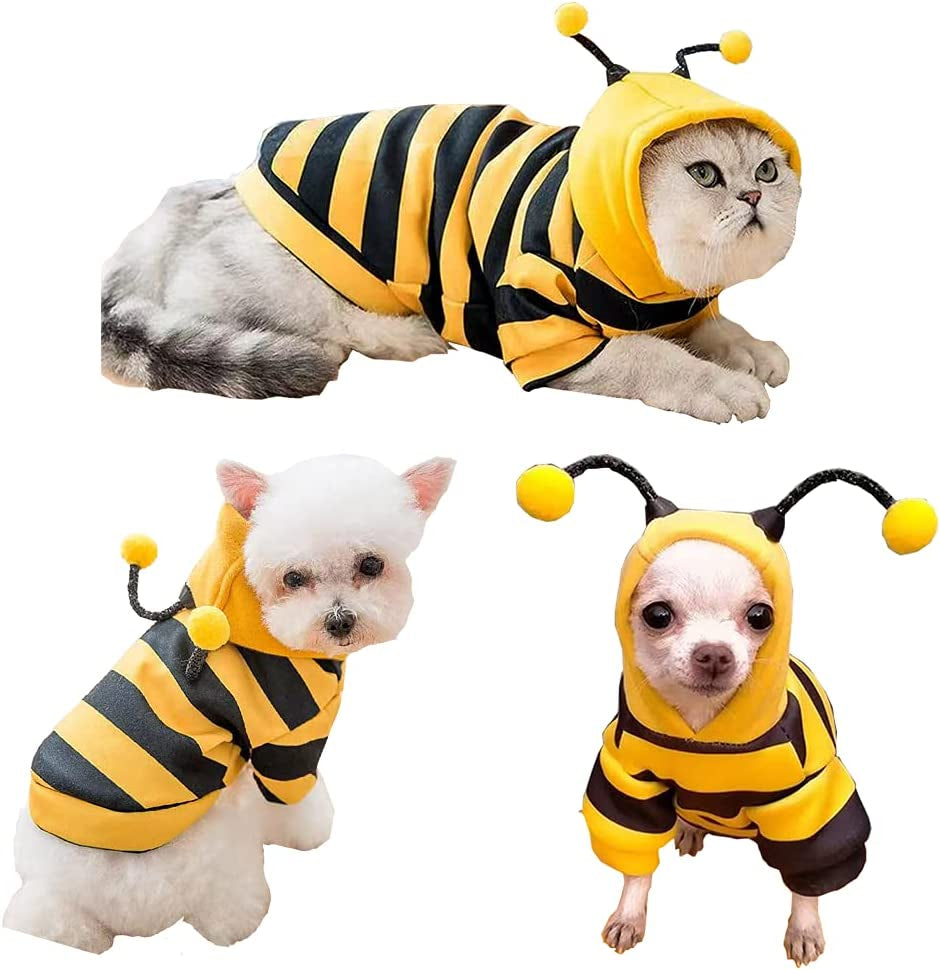 Bumble Bee Dog Hoodie – Warm Fleece Pet Costume for Small Dogs & Cats