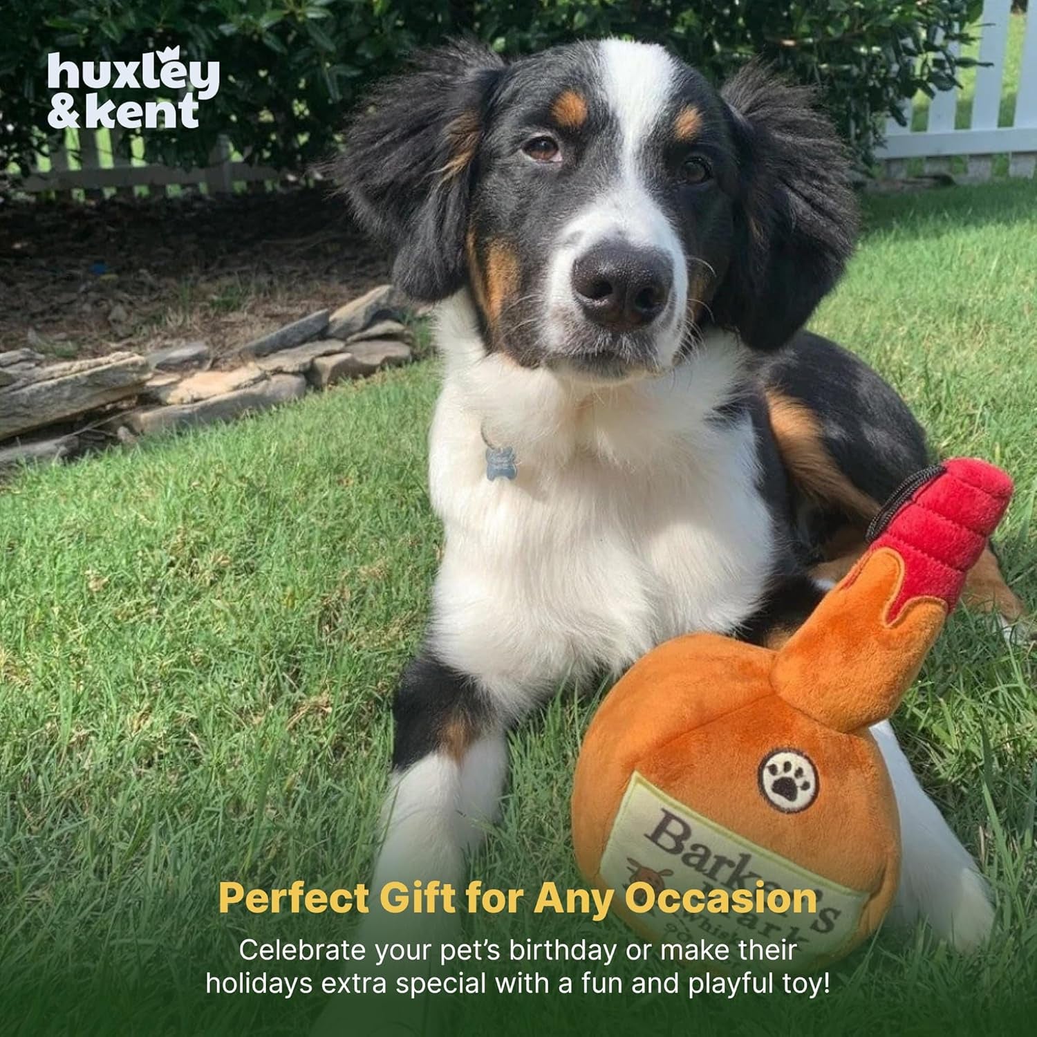 Plush Dog Toy with Squeaker – Durable Power Plush Stuffed Toy for Small & Large Dogs – Soft, Cute & Tough – Barker’s Mark, Large