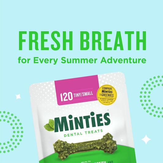 Dental Chews for Dogs, 40 Count, Vet-Recommended Mint-Flavored Treats for Tiny/Small Dogs 5-24 Lbs, Dental Bones Clean Teeth, Fight Bad Breath, and Removes Plaque and Tartar