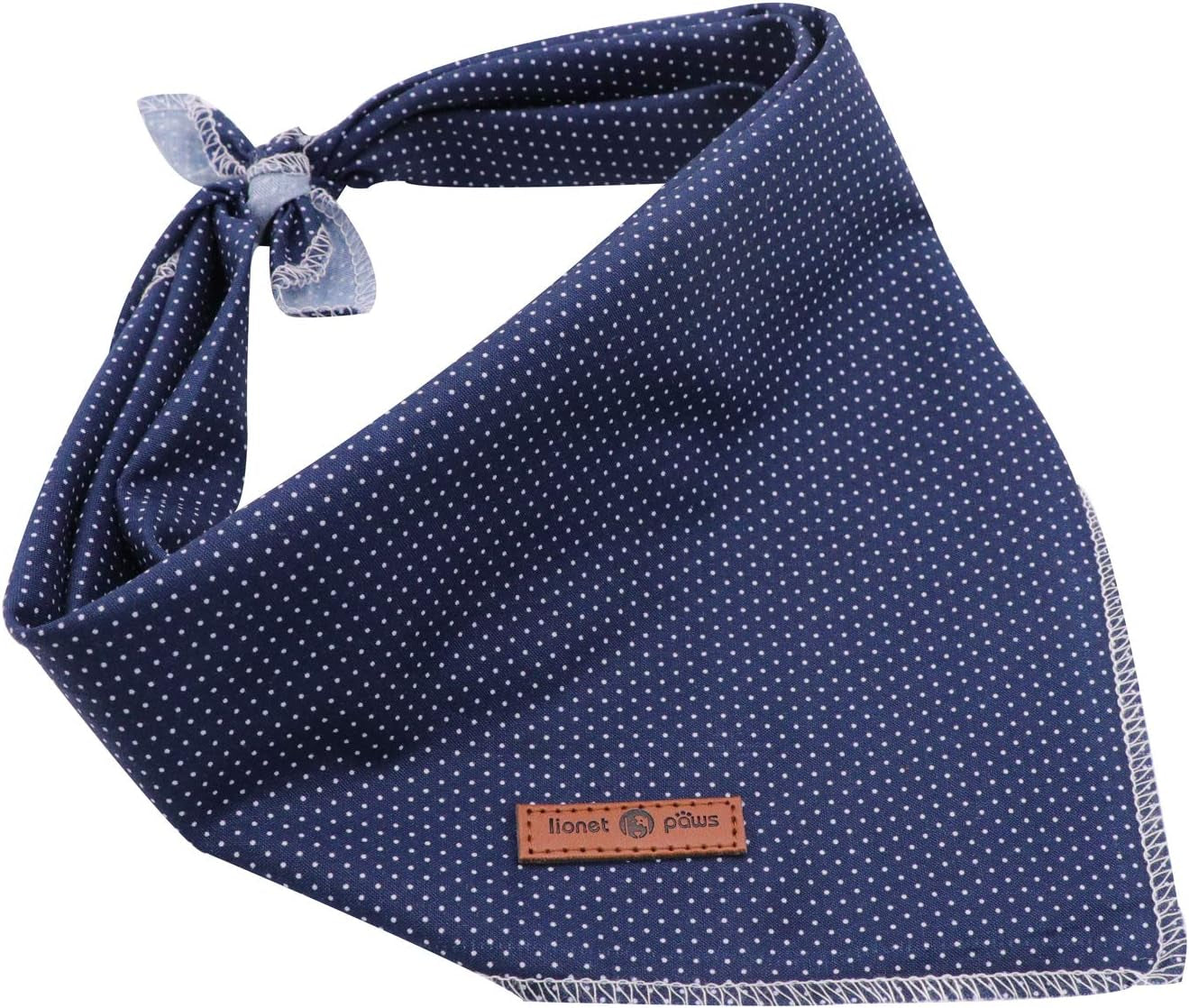 Cotton Dog Bandana – Triangle Scarf for Small, Medium & Large Dogs or Cats – Soft Kerchief Bib – Blue Pattern