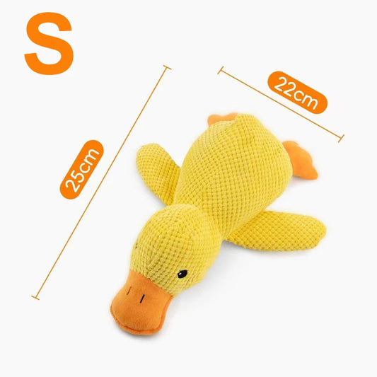 Plush Duck Dog Toy – Bite-Resistant with Squeaker, S/M/L Sizes