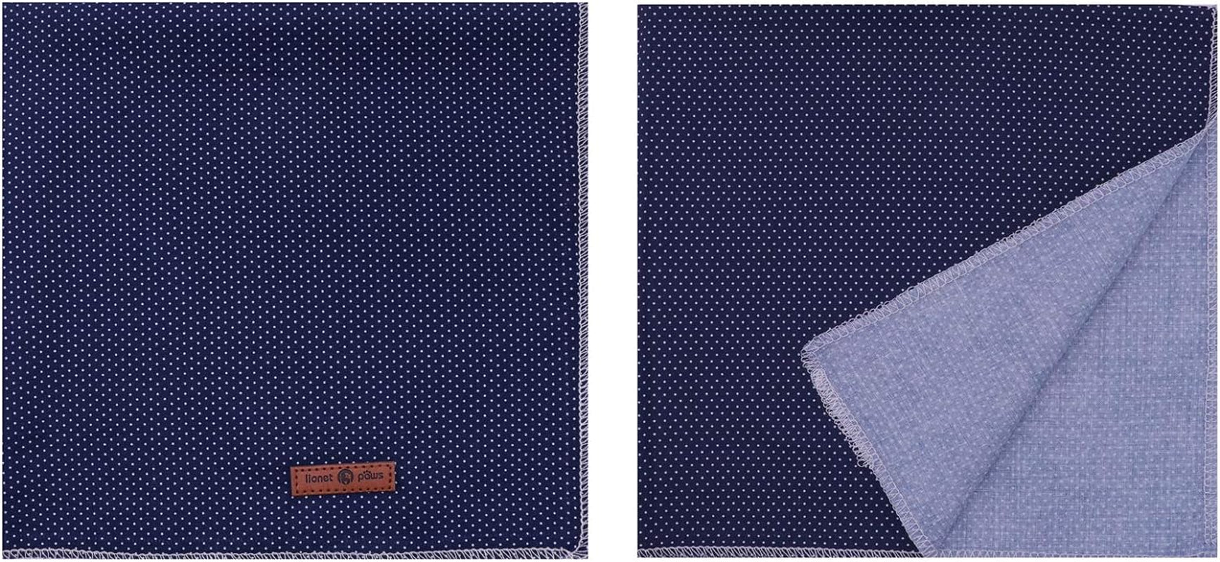 Cotton Dog Bandana – Triangle Scarf for Small, Medium & Large Dogs or Cats – Soft Kerchief Bib – Blue Pattern