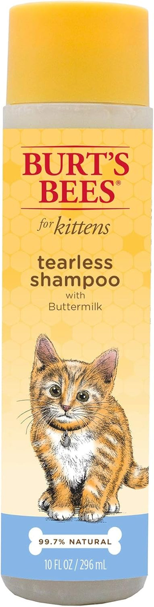 Burt’s Bees Tearless Kitten Shampoo with Buttermilk – 99.3% Natural Origin – Gentle Cat Shampoo for Itchy Skin – Cleans & Conditions – 10 oz