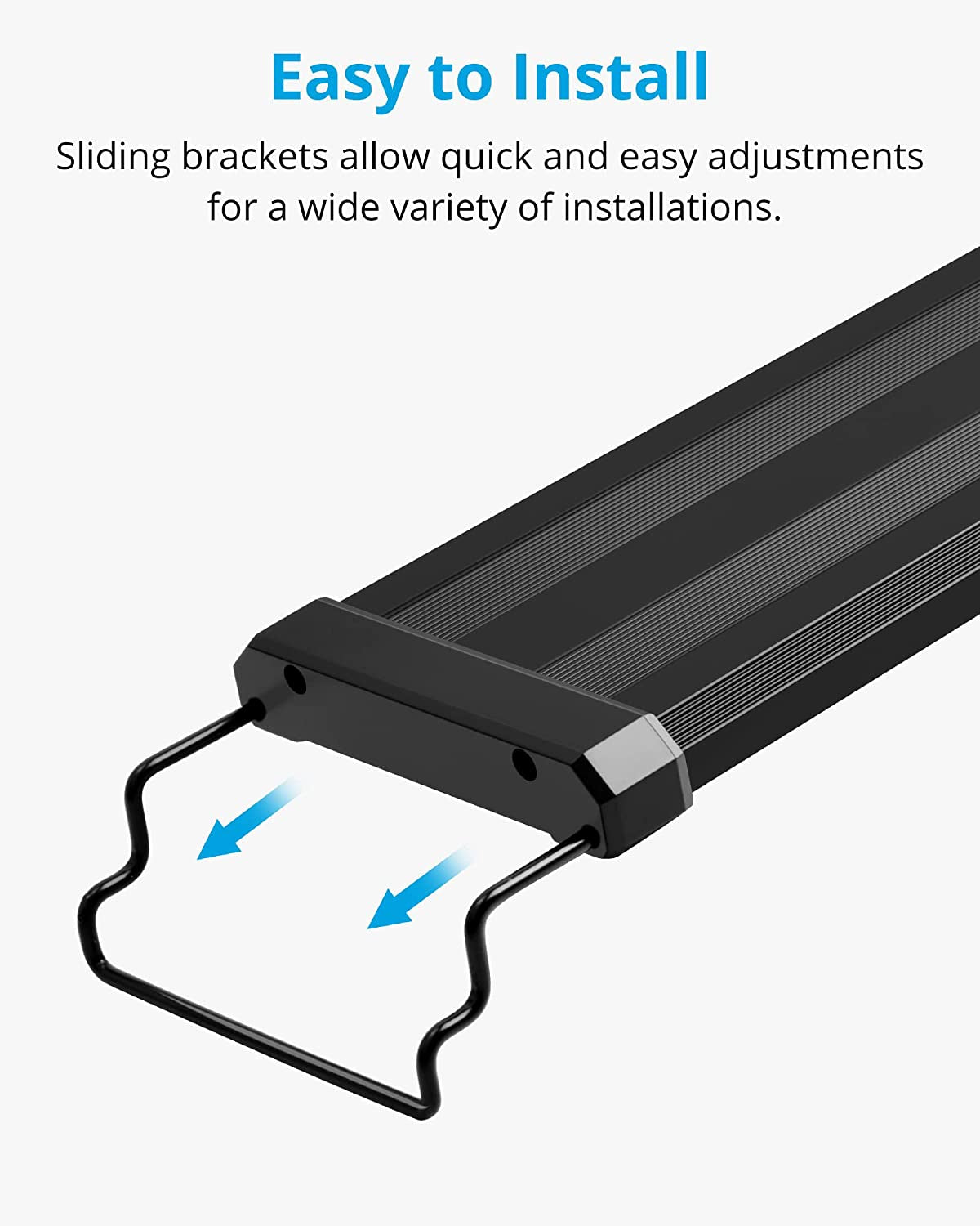 Aquarium LED Light – 36-48" Extendable, White & Blue Modes, 25W